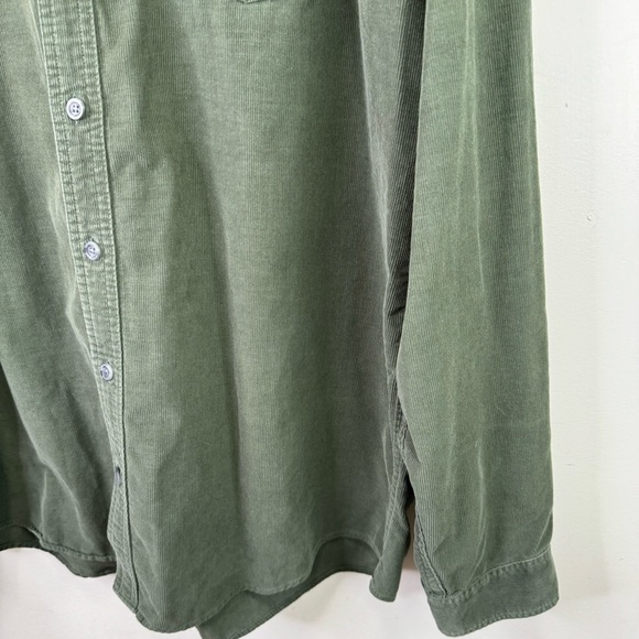 Eddie Bauer Green Corduroy Button Down Shirt Size XLarge Tall 100% Cotton - Picture 5 of 9